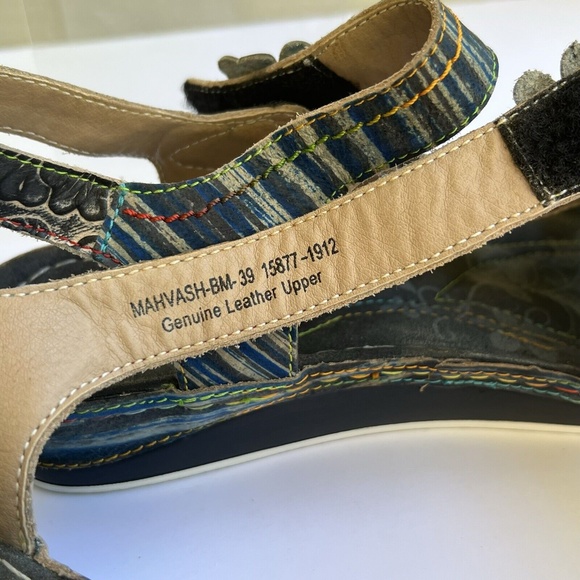 L'Artiste Spring Step Women's Mahvash Ankle Strap Leather Sandal Black 8.5 M 39 - Picture 10 of 11